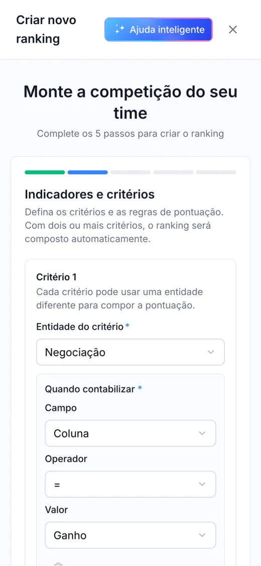 Criação de ranking no celular